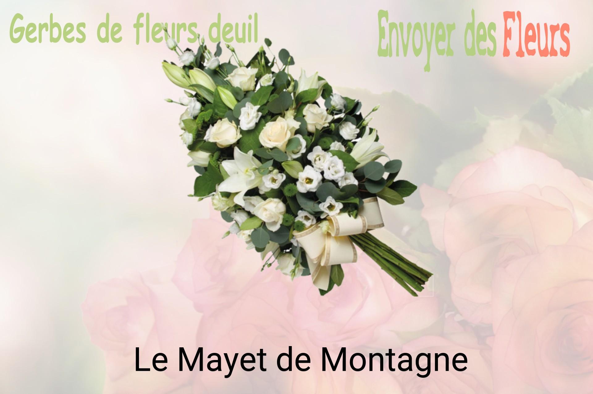 Gerbe de fleurs de deuil livrée à Le Mayet-de-Montagne